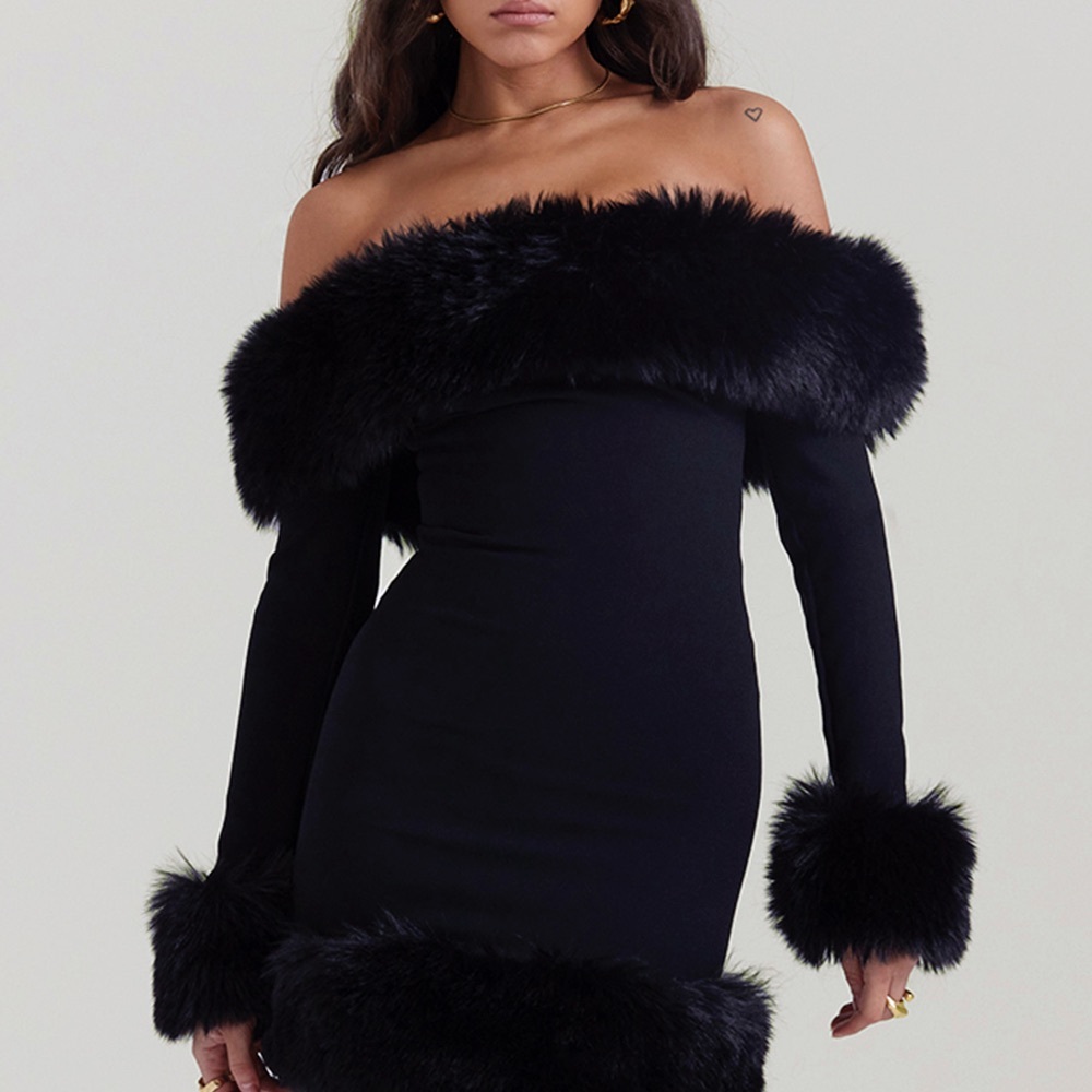 Elegant Black Off-Shoulder Dress - Keilani